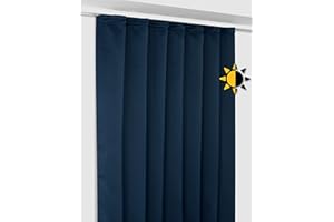 BEAUTEX Verdunkelungsgardine mit Kräuselband U-Band, Blackout Vorhang Blickdicht abdunkelnd, Größe und Farbe wählbar (Breite 140 cm. Höhe 145 cm, Navyblau)