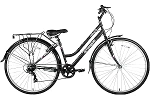 Ammaco Madrid Womens Hybrid Bike 700c Wheel Bike 21" Frame Black