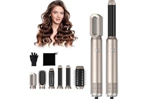 DINTO 6 in 1 Air Styler, Hot Air Brush, Hair Dryer Brush, Thermal Brush Magic Styler, Hair Dryer Brush, Hair Styling Appliances, Hair Styler, Straightening Brush (6 in 1 Gold)