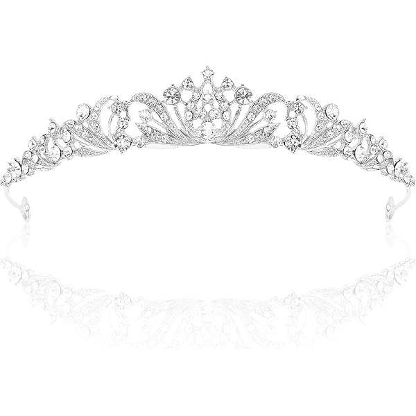 Tiara Con Strass Per Sposa - Corona Principessa Matrimonio, Diametro 14.5cm - Foto 9