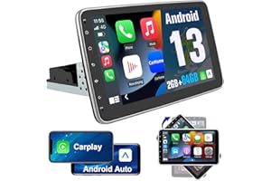 Hexinex 10.1 pollici Universale Autoradio 1 din Android 13 (2+64GB) Car Radio con CarPlay/Android Auto GPS Bluetooth WIFI FM RDS (Schermo ruotabile)