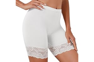 Xnova Anti Frottement Dentelle Panty Femme Short sous Robe, Shorts de sécurité Legging sous Jupe Stretch, Cyclisme Boxer Yoga Caleçon sous-Vêtements Garniture