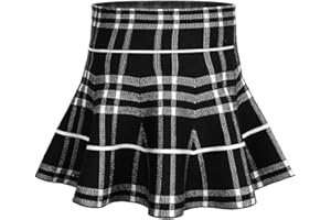 CZIMOO Mädchen Kleid Faltenrock Kinder Lässig High Waist A-Linie Skater Rock für 1-12 Jahre