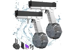 DAZZTIME Potente Pistola De Agua Eléctrica,2 Pcs Pistola de Agua para Niños,Pistolas de Agua Eléctricas,Pistola de Agua,Alta Capacidad Más Fuerte Blaster De Agua Summer Pool Beach Party Toys,para Piscinas