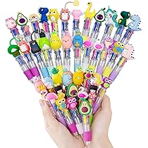 Penne Multicolore 6 In 1 - Tema Natalizio E Animali Kawaii, 20 Penne Retrattili Per Bambini, Idee Regalo - Foto 6
