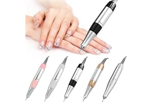 YIBEBE Manipolo Fresa per Unghie Professionale: Macchina Elettrica per Gel Acrilico Lucidatura per Unghie Levigatura di Ricambio Manico - Lima Elettrica per Trapano Strumento per Nail Art (Black)