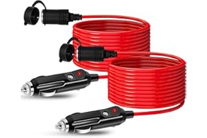 QUOTRE 2 szt. 2 m gniazdo zapalniczki samochodowej 12 V-24 V zapalniczka do zapalniczki samochodowej kabel przedłużający do cygar wbudowany przedłużacz 15 A bezpiecznik łodzi