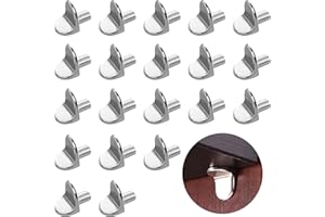 GUANGYUAN Shelf Support Pegs 5mm L Shape Metal Shelf Pegs for Kitchen Cabinet Bookcase Closet Wardrobe Cupboard Wood Glass Shelves Supports, Nickel Plated Shelf Bracket Pegs Pins,20Pcs