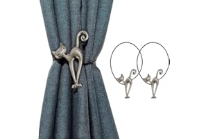 INHDBOX Magnetyczny uchwyt marszczący, kreatywny kot, firany, uchwyt na firanki, metalowy uchwyt na zasłony, klamry, do domu, biura, hotelu, dekoracja, 2 sztuki