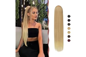 ‎SOFEIYAN Sofeiyan Pferdeschwanz Haarteil Haarverlängerung mit Kordelzug 60cm Langer Gerade Zopf Pferdeschwanz Natürlicher Weicher Haarverlängerung Synthetische Ponytail Extension für Frauen