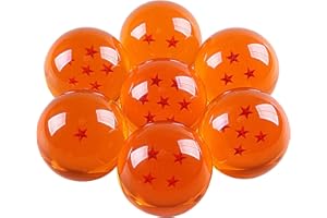 BPRTCRA Dragonball para coleccionar, Gran Cristal acrílico con 7 Bolas de Estrellas con Caja de Regalo, Bolas de dragón, Juego Transparentes (35MM)