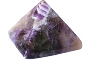 Mina Heal Pirámide de Amatista Natural Chakra Piedra de Cristal curativo, 1.5 Pulgadas