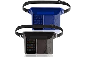 jjshund 2 Pcs Pochette Étanche, Sac Etanche avec Sangle Réglable Pochette Telephone Portable Imperméable, Protége Téléphone/Argent/Carte/Clé pour Camping Rafting Natation Canotage