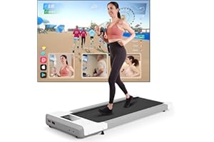 DeerRun Walking Pad Raceable, Max 136kg/159kg Laufband für Zuhause Geeignet für High-Tech-Geräte, Laufband Schreibtisch mit Trainingskursen und Multi-Runner Rennen,Treadmill mit APP-Steuerung