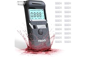 HAZXH Alcootest Ethylotest Electronique,Ethylometre avec Le Capteur Semi-conducteur Haute Sensibilite, Ecran LED d'Affichage Numérique, Professionnel Portable Testeur d'alcool ave 20 Embouchures