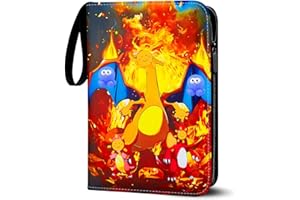 FUXGAOZH Card Binder for Kids,Trading Card Binder 4 Pocket 50 Pages 400 Cards Capacity,Portable Waterproof PU Card Binder Folder,Collectible Card Album This is the perfect for boys and girls (400)