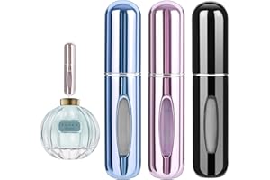 OMBRISA Perfume Atomizer, Mini Perfume Travel Bottle 5 ml, Refillable Perfume Spray Bottles, Portable Pocket Travel Perfume Atomizer, Perfume Bottle for On The Go or Air Travel (Travel Essentials, 3 packs)