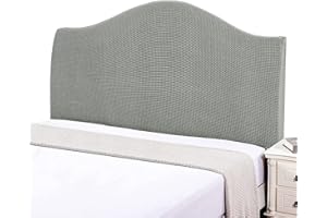 Hoowarm Copritestata del Letto Matrimoniale Imbottito Beige,Copri Testata Letto Matrimoniale/Singolo Elastica Universale Copertura per Testiera per Letto, Protezione Elastica A Tinta Unita