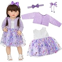 Puppenkleidung Set 5-teilig Für 50-55cm Baby Puppen - Blumenrock & Jeansjacke