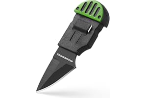 DRACHENADER Coltello piccolo Coltello da tappeto Outdoor Mini coltello a lama fissa bushcraft con fodero, Verde + Nero