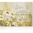 NymphFable Motivational Wall Art Poster Inspirational Quotes Wake Up, Daisy Flower Wall Poster for Bathroom Bedroom Living Room Decor 12x16 in Unframed