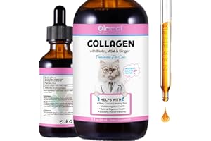 VFJVLVDG Collagen for Cats, Liquid Collagen for Cats, Cat Hip & Joint Care with Collagen, Vitamin C, Biotin, MSM, Ginger and Hyaluronic Acid - 2 fl oz - Salmon Flavor