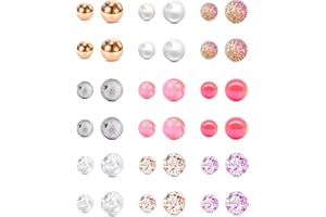 AceFun Bola de Repuesto 14G 16G para Perforaciones en el Cuerpo Acero Quirúrgico y Acílico para Piercing Labio/Pezón/Lengua/Ombligo 3mm 5mm 8mm