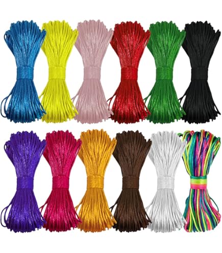 200m Nylonschnur 0.8mm Bunt | Für Freundschaftsbänder & DIY Schmuck | Regenbogen Farben