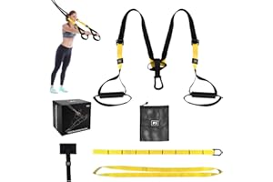 Noxtioanip Sangles de Suspension Kit D'entraînement, Sangle de Suspension Multifonction Kit avec Crochet de Porte, Entraînement de Résistance du Corps Entier, pour Intérieur et Extérieur
