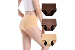 INNERSY Bragas Menstruales Mujer Cintura Alta Braga Menstrual Algodón Ropa Interior Protección Pack de 3