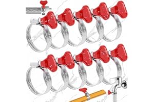 Benaton 10 Piezas Abrazaderas Tubos 25-40mm, Abrazadera de Manguera Ajustable con Mango, Abrazaderas Metalicas para Tubos, Abrazadera Inoxidable para Manguera de Piscina, Gas, Agua Y Lavadora(Rojo)