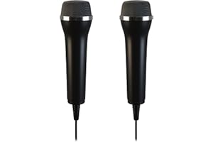 Lioncast Pair Of Universal USB Microphones for Computer and Karaoke Gaming; Compatible with Wii, PS5/Playstation 5, PS4, Xbox One & PC Games as SingStar, Voice of Germany, Lets Sing, We Sing; 3m cable – Black