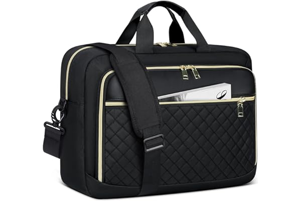 NEWHEY Sacoche pour Ordinateur Portable Femme 17.3 Pouces Grand Sac Pc Portable Housse Imperméable Mallette Bandoulière Porte Document pour Travail Affaires Université
