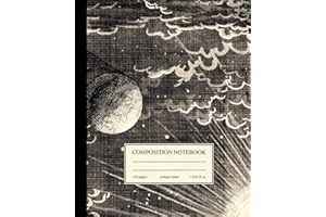Composition Notebook College Ruled: Astronomy Sun, Earth & Moon Vintage Illustration | Science Aesthetic Journal for Back to School, College & University
