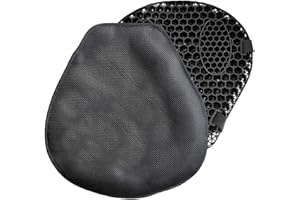 Muross Motorcycle Seat Cushion Shock Absorption 3D Honeycomb Mesh Motorbike Seat Pad Breathable Waterproof Quick-drying Motorbike Saddle Gel Pad with Cushion Cover for Scooter E-Bike