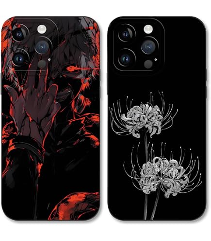 LYUBFDC 2 Confezioni Anime Custodia per Apple iPhone 13/iPhone 14 6.1, Manga Fushiguro Toji Modello Disegno Protezione Cover Case Flessibile Antiurto Cartone Animato TPU Morbido, Nero 1