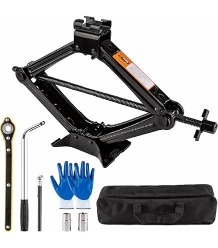 IMAYCC Car Jack 2.5 T/2500 Kg, Universal Scissor Jack For Car With Rubber Pad, Portable Trolley Jack With Wheel Brace Wrench, Car Emergency Kit For