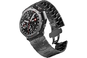 Blueshaweu Kompatibel Für Amazfit Bip 6 Smart Watch (46mm), 22mm,20mm Herren Metall Glieder Ersatzarmband Kompatibel mit Amazfit T-Rex 3, Bip 6, Balance, Active 2, GTR mini etc ﻿