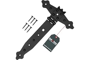 KOTARBAU® Kreuzgehänge Schwarz 200 mm Ladenband Scharnier Schwarz Band Platte Torbeschlag Holzverbindung Werfgehänge Pulverbeschichtet Türscharnier Aussen Tor Scharniere Torbänder