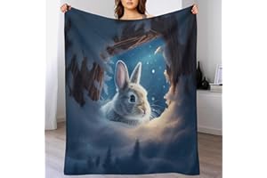 PAZZK Kuscheldecke Flauschige Sofa Decke, Animal Kaninchen Super Weich & Flannel Fleecedecke Als Tagesdecke, Sofaüberwurf, Wohndecke（150×200cm）