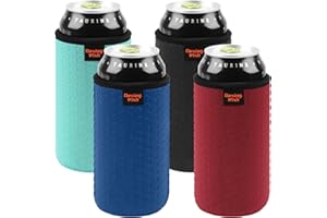 Desing Wish 4 Piezas 16 oz Can Cooler Sleeve Standard Enfriador de Latas Coke Can Sleeve Antideslizante Soporte de Neopreno Manga Aislante para Bebidas Manga Refrigerante para Latas