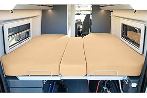 ‎LIVING AIR LIVING AIR Wohnmobil Spannbetttuch Set 3 teilig - Wohnmobil Zubehör - geeignet für alle FIAT Ducato, Citroen Jumper, Peugeot Boxer (Wohnmobile/Wohnwagen) - Wohnmobil Spannbettlaken Set (Vanilla)