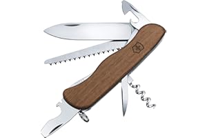 Victorinox, Forester Wood, Couteau de Poche Suisse, Multifonction, Léger, 10 Fonctions, Grande lame, Ouvre-boîtes, Tournevis 3 mm, Blocable