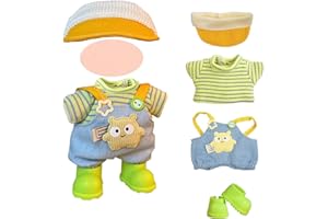 YITULOU Vestiti per bambole da 17 cm, Include una giacca verde chiaro, un paio di pantaloni, un paio di scarpe e un cappello (escluse le peluche)