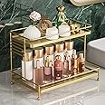 NILYNN Multi-Layer Makeup Countertop Storage Shelf Waterproof Cosmetic Storage Holder Dressing Desktop Vanity Storage Rack for Bedroom Bathroom (double layer)