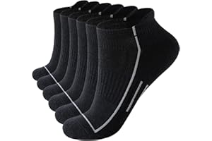 Stoeury Mens Trainer Socks, Thick Cushion Anti Blister Running Socks, Low Cut Ankle Socks for Men Women, Wicking Breathable Short Cotton Socks for Sports, Walking, Gym and Casual- 6 Pairs
