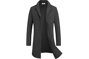 COOFANDY Herren Mantel Wintermantel Warm Herrenmantel Reverskragen Business Mantel Trenchcoat Winterjacke mit Taschen