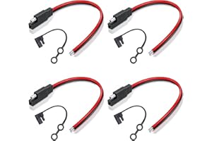 LEWTTYER 14Awg SAE Stecker Kfz Verlängerungskabel 30Cm 1Ft SAE Power Automotive Adapter 12 Volt Quick Connect Disconnect Einzelstecker Anschluss Kabel (4 Stück)