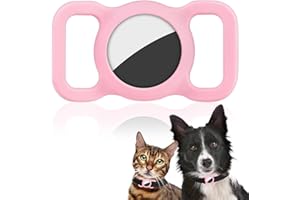 Ainiv Airtag Collar para Perro, 1 Pieza Funda de Silicona Airtags para Apple AirTag, Funda Protectora, Antipérdida Airtag GPS Finder para Mascota, Perro, Gato Collar (Rosa)