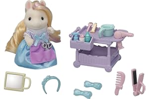 Sylvanian Families - Le Salon Coiffure - La maman Poney et son kit de coiffure - 5644 - Figurines Prêt à Jouer - Mini Poupées